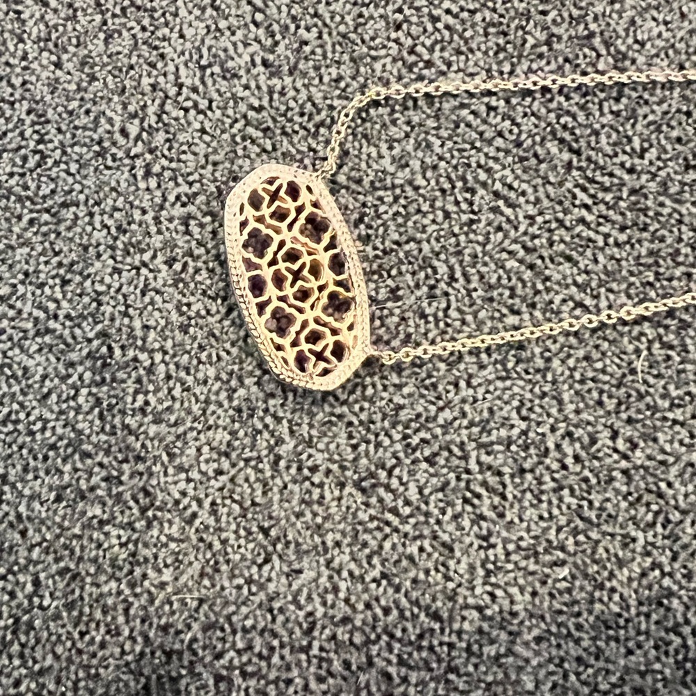 Kendra Scott Gold and Silver Elisa Filigree Pendant Necklace